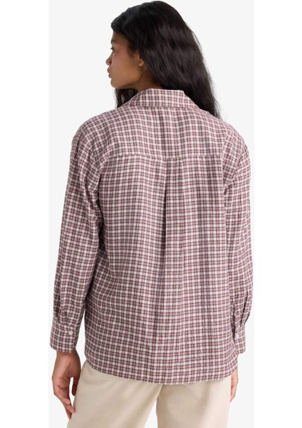 Regular Fit Kareli Uzun Kollu Gömlek