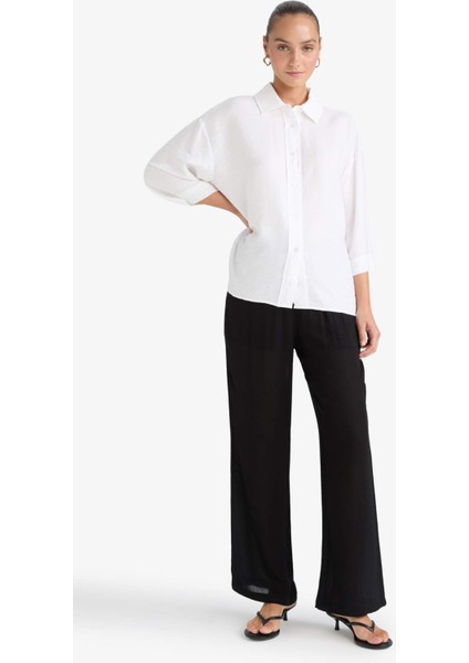 Relax Fit Beli Lastikli Uzun Twill Pantolon G0184AX25SM