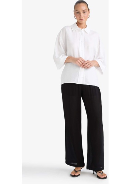 Relax Fit Beli Lastikli Uzun Twill Pantolon G0184AX25SM