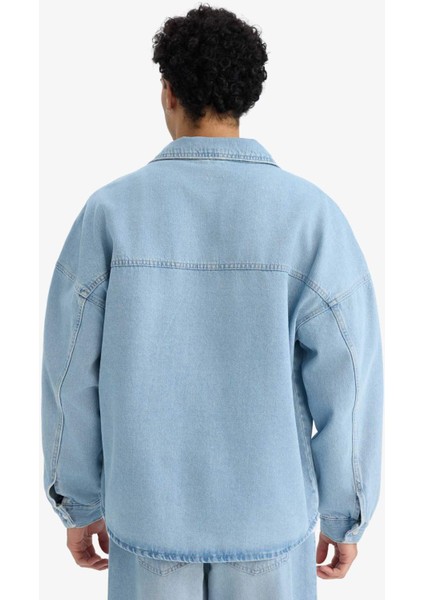 Oversize Geniş Kalıp Jean Uzun Kollu Gömlek F0382AX25AU