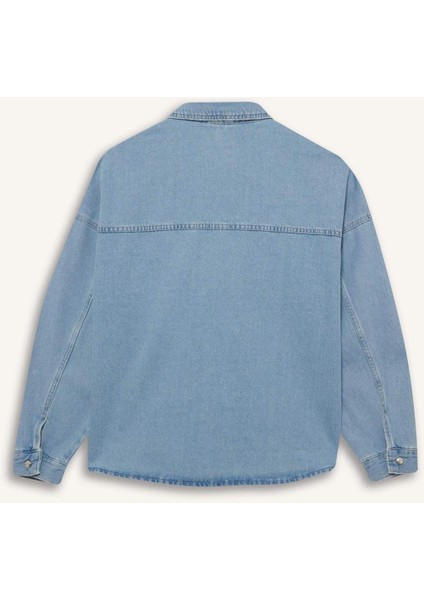 Oversize Geniş Kalıp Jean Uzun Kollu Gömlek F0382AX25AU