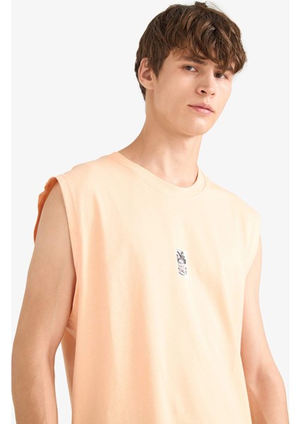 Boxy Fit Baskılı Bisiklet Yaka Atlet G0022AX25HS