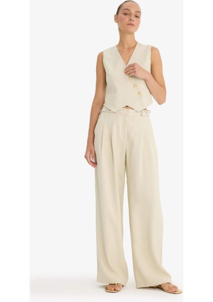 Wide Leg Geniş Paça Uzun Boy Tensel Pantolon F9864AX25AU