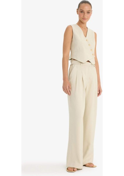 Wide Leg Geniş Paça Uzun Boy Tensel Pantolon F9864AX25AU