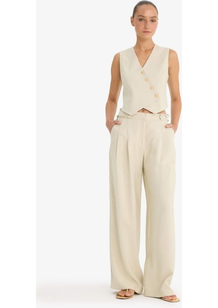 Wide Leg Geniş Paça Uzun Boy Tensel Pantolon F9864AX25AU