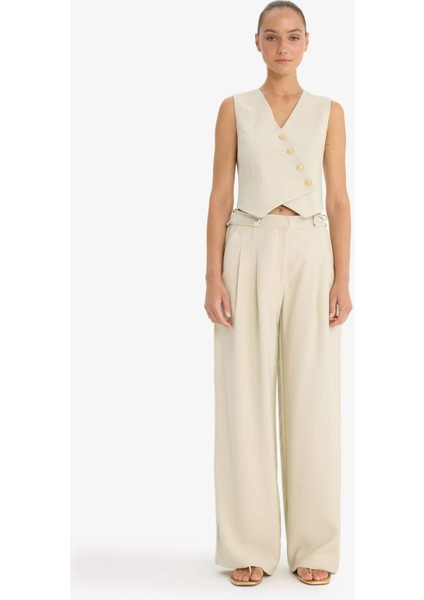 Wide Leg Geniş Paça Uzun Boy Tensel Pantolon F9864AX25AU