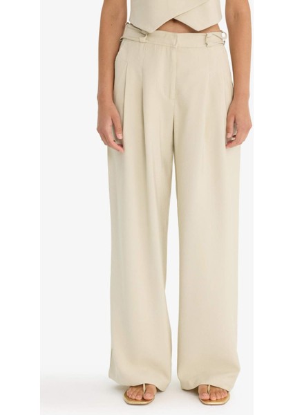 Wide Leg Geniş Paça Uzun Boy Tensel Pantolon F9864AX25AU