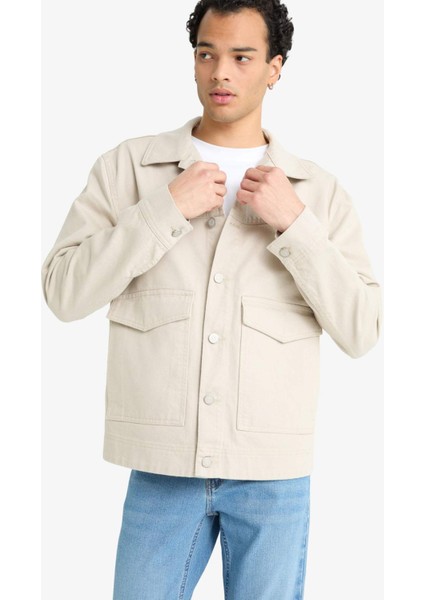 Relax Fit Düğmeli Cepli Denim Ceket F8273AX25AU