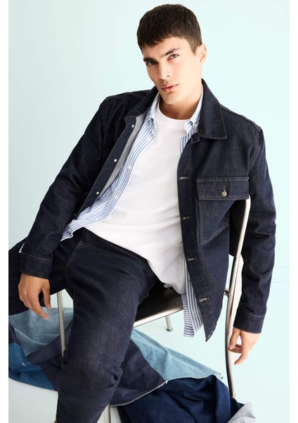 Relax Fit Düğmeli Denim Ceket F8292AX25AU