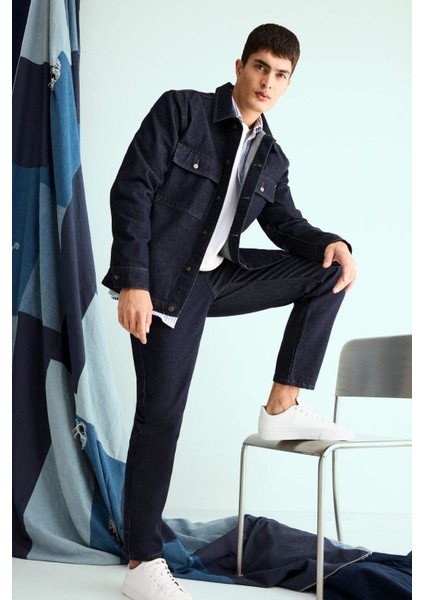 Relax Fit Düğmeli Denim Ceket F8292AX25AU