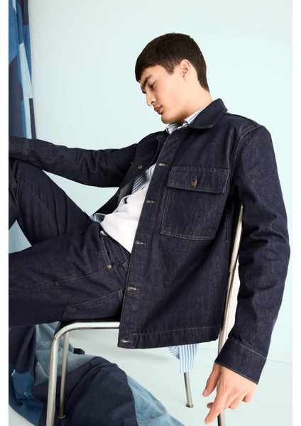 Relax Fit Düğmeli Denim Ceket F8292AX25AU