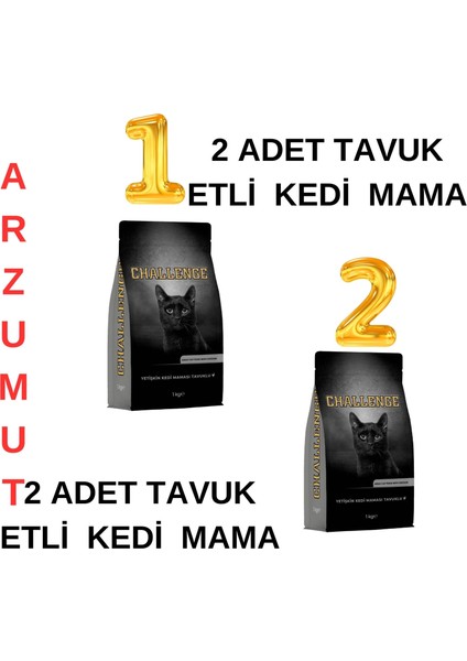 Tavuklu Yetişkin Kedi Maması 1 kg X2 Adet