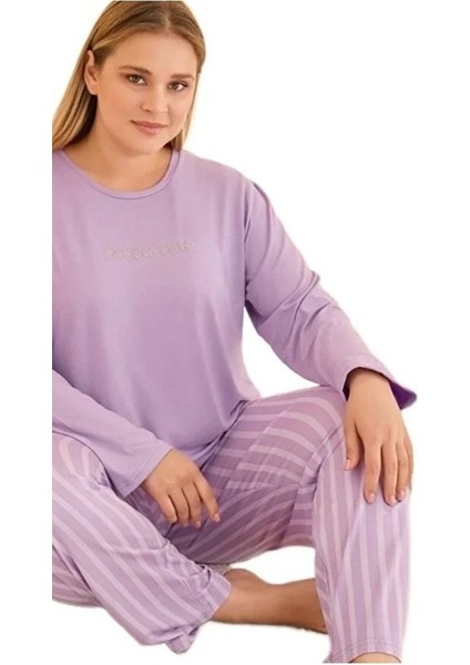 Linay Collection Kadın Büyük Beden Pijama Takımı Yumuşak Dokulu Rahat fiyatları