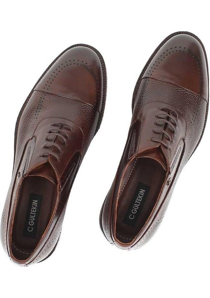 Erkek Kahverengi Bağcıklı Deri Ayakkabı