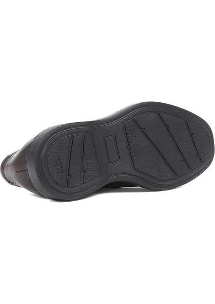 Erkek Kahverengi Kalın Tabanlı Deri Loafer