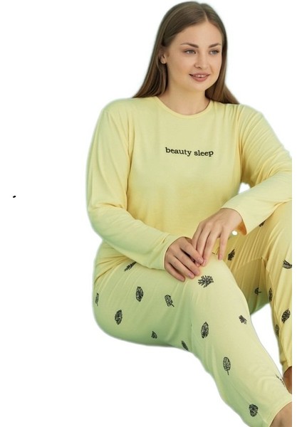 Linay Collection Kadın Büyük Beden Pijama Takımı Yumuşak Dokulu Rahat modelleri