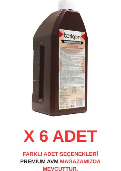 (6 Adet) 1000 ml Povidon Iyot Çözeltisi %10 | Antiseptik Cilt Temizleme Solüsyonu | Batikon