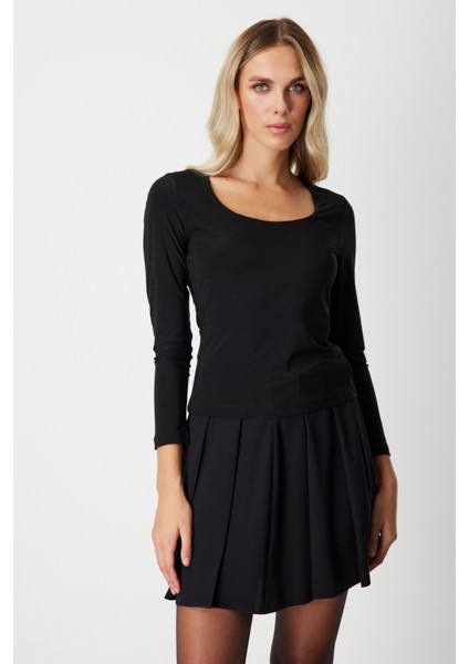 U Yaka Basic Bluz 61386 fırsatları