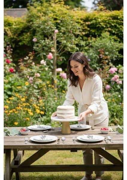 Traverten 28 cm Mat Altın Konik Ayak Sunumluk modelleri