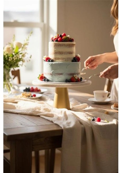 Traverten 28 cm Mat Altın Konik Ayak Sunumluk indirimleri