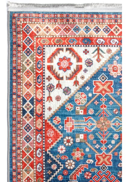 Türkmen Gloria Klasik TD1858 Halı Kilim Kaymaz Taban Yıkanabilir Salon Mutfak Kesme Yolluk