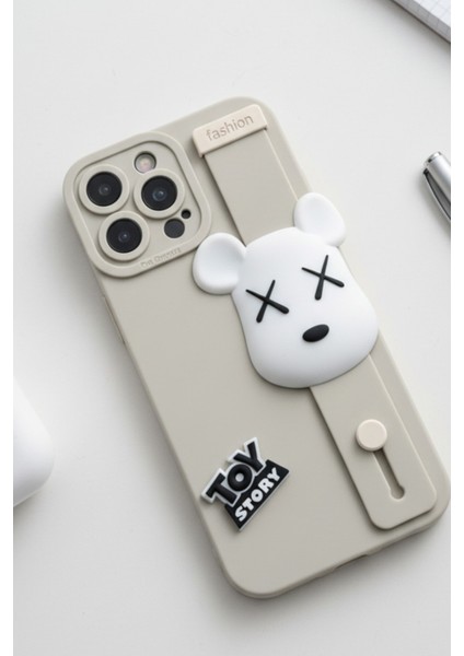 Iphone 12 Pro Max Uyumlu Kılıf Bej Renk 3D Figürlü Darbe Emici Yumuşak Silikon Kapak fiyatları