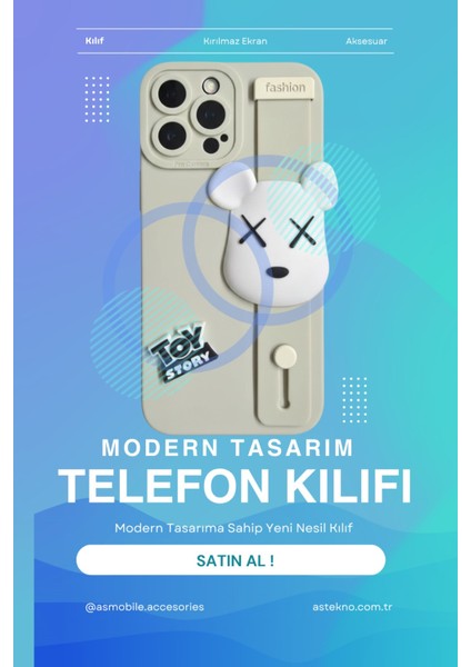 Iphone 12 Pro Max Uyumlu Kılıf Bej Renk 3D Figürlü Darbe Emici Yumuşak Silikon Kapak fırsatları