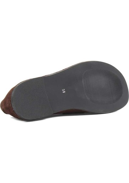 Kadın Kahverengi Süet Deri Loafer indirimleri