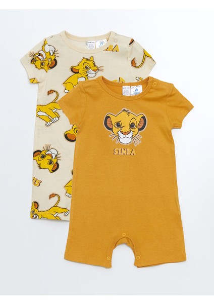 Yeni Sezon Simba Baskılı Erkek Bebek Çıtçıtlı Tulum 2'li Takım