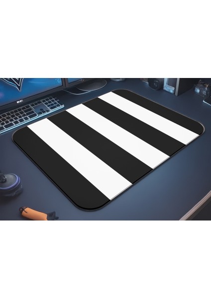 Siyah Beyaz Kartal Gaming Oyuncu Mousepad Xxl 40X30 cm 3mm