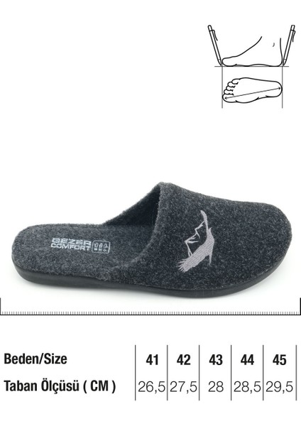 Erkek Kışlık Keçe Çıkarılabilir Cırt Cırtlı Iç Taban Rahat Ev Bahçe Terlik modelleri