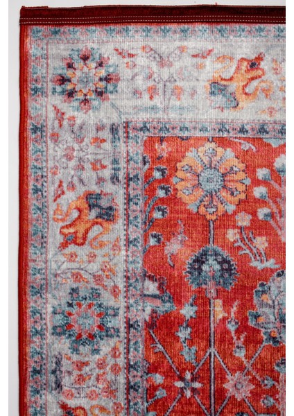 Türkmen Gloria Klasik TD1983 Halı Kilim Kaymaz Taban Yıkanabilir Salon Mutfak Kesme Yolluk