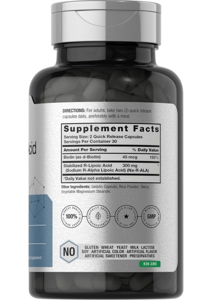 Horbäach Stabilized R-Lipoic Acid Biotin Optimizer Na-Rala 300MG 60 Caps fiyatları