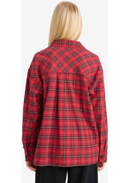 Coool Overshirt Fit Kareli Uzun Kollu Gömlek