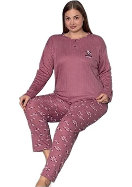 Linay Collection Kadın Büyük Beden Pijama Takımı Yumuşak Dokulu Rahat modelleri