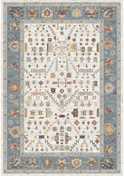 Türkmen Gloria Klasik TD1899-01 Halı Kilim Kaymaz Taban Yıkanabilir Salon Mutfak Kesme Yolluk