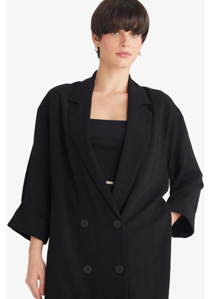 Regular Fit Ceket Yaka Pamuklu Blazer Ceket G0397AX25AU