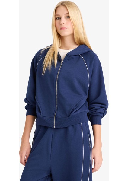 Loose Fit Kapüşonlu Fermuarlı Sweatshirt F9613AX25AU
