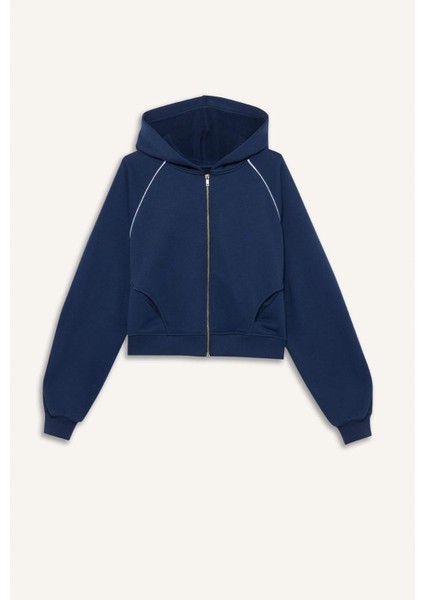 Loose Fit Kapüşonlu Fermuarlı Sweatshirt F9613AX25AU