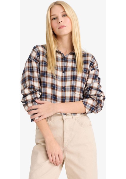 Coool Overshirt Fit Kareli Uzun Kollu Gömlek