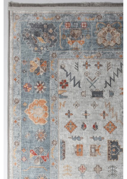 Türkmen Gloria Klasik TD1899-01 Halı Kilim Kaymaz Taban Yıkanabilir Salon Mutfak Kesme Yolluk