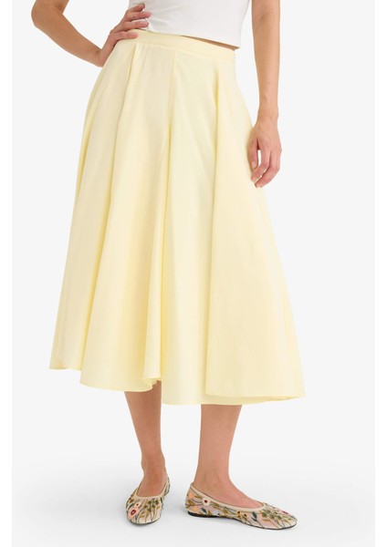 A Kesim Normal Bel Astarlı Poplin Maxi Etek G0777AX25SM