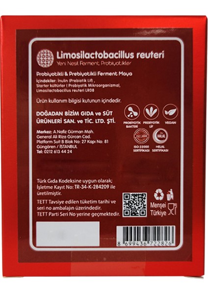 Limosilactobacillus Reuteri Probiyotikli & Prebiyotikli Ferment Maya ( 30 Saşe ) fiyatları