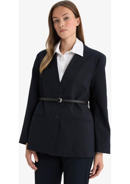 Regular Fit Ceket Yaka Blazer Ceket F6104AX25AU