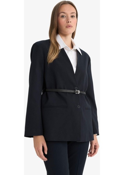 Regular Fit Ceket Yaka Blazer Ceket F6104AX25AU