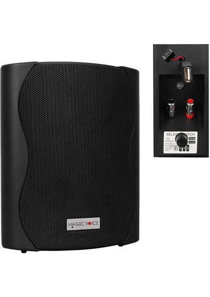 F-LHY4S 4" (10 Cm) Hat Trafolu Duvar Tipi Sütun Hoparlör (10W Rms / 150W Peak - Mp3 USB Uyumlu) - Siyah