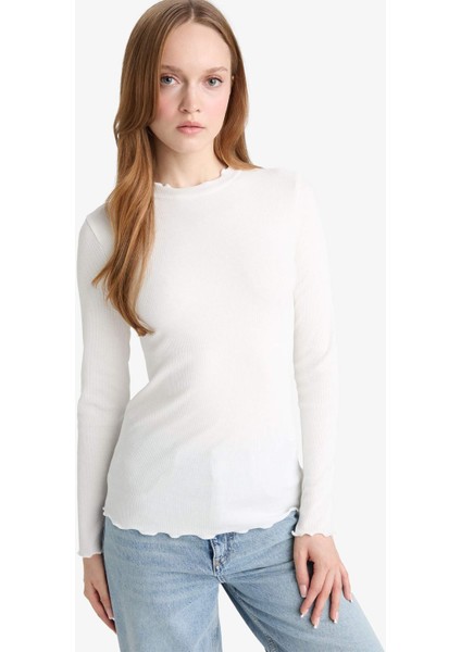 Yarım Balıkçı Yaka Fitilli Kaşkorse Uzun Kollu Tunik