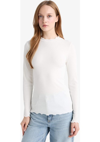 Yarım Balıkçı Yaka Fitilli Kaşkorse Uzun Kollu Tunik