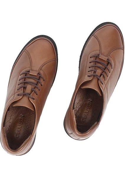 Kadın Ceviz Bağcıklı Dolgu Topuklu Deri Ayakkabı