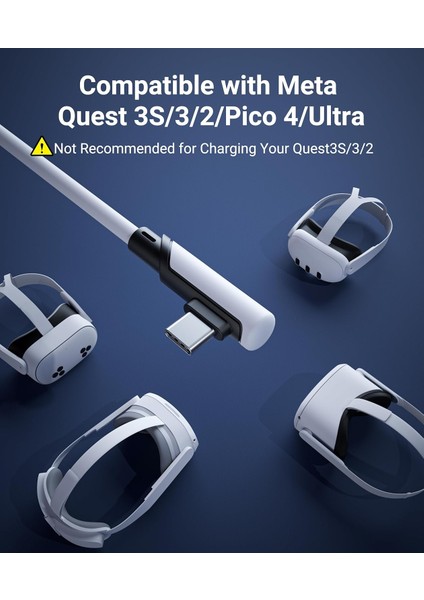 3 M Usb-C Vr Kablo – Quest2/quest Pro/pico 4 Uyumlu Yüksek Hızlı Bağlantı Kablosu